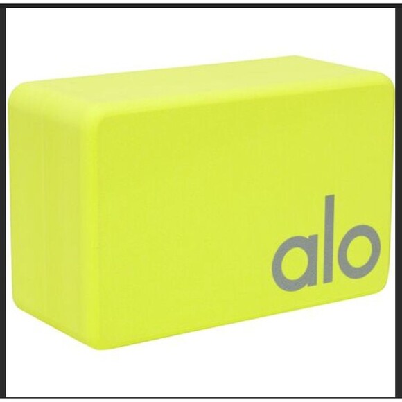 Alo Uplifting Yoga Block in Highlighter Yellow / Silver 9 x 6 x 4 "New Sealed - Picture 5 of 5